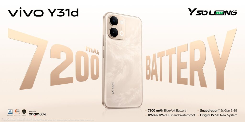 Vivo Y31d Pro Terasa Ringkas Saat Digenggam, Padahal Baterainya 7.000 mAh